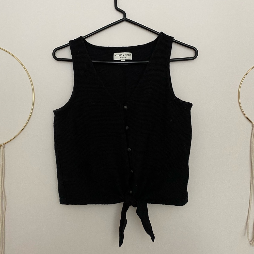Madewell Texture & Thread tie front top, sz S